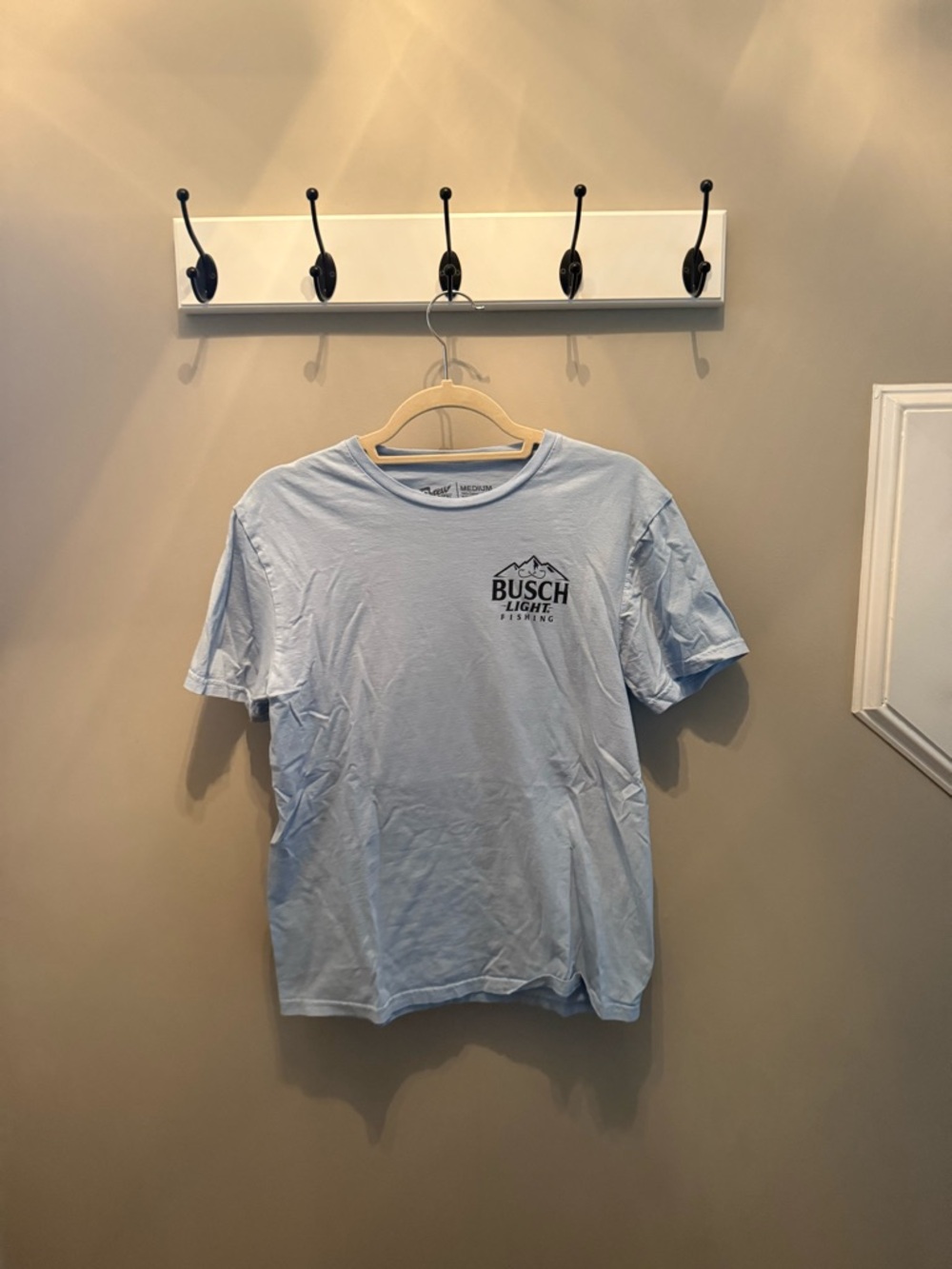 Men’s Light Blue Busch Light Fishing T‑Shirt